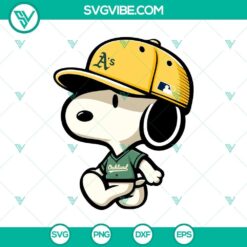 Snoopy A's baseball vector icons in SVG, PNG, DXF, and EPS formats for digital use.