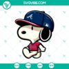 Snoopy braves baseball clipart in SVG, PNG, DXF, EPS formats, ideal for sports-themed designs.