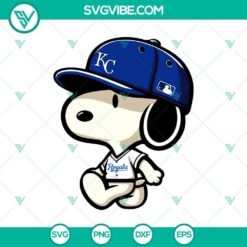 Snoopy Kansas City Royals baseball design in SVG, PNG, DXF, and EPS file formats for MLB fans.