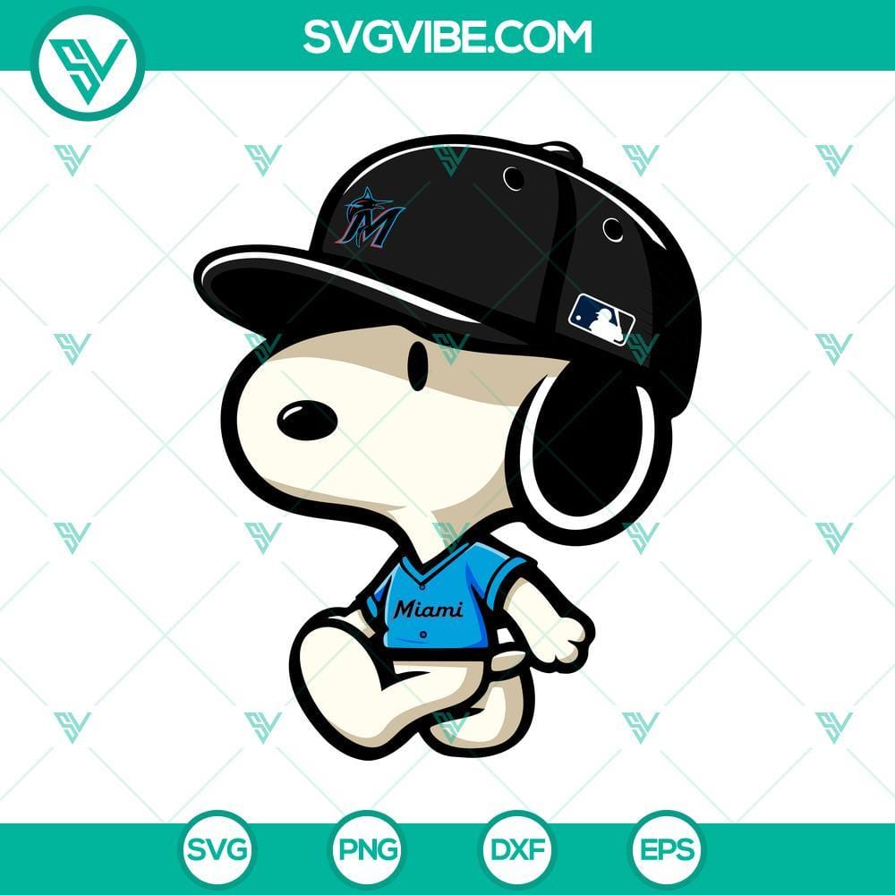 Snoopy Miami Marlins MLB SVG PNG DXF EPS File Snoopy Miami Marlins MLB logo SVG PNG DXF EPS file for crafting and design projects.