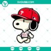 Snoopy Phillies baseball-themed SVG PNG DXF EPS design with clear, detailed lines perfect for crafting projects.