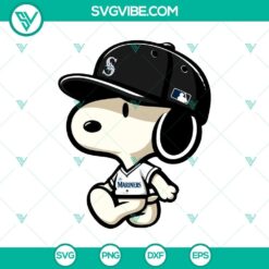 Snoopy Seattle Mariners SVG PNG DXF EPS files for MLB fans.