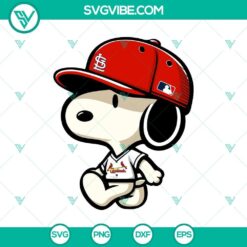 Snoopy St. Louis Cardinals MLB vector files for crafts and design projects in SVG, PNG, DXF, and EPS formats highly detailed and customizable.