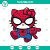 Spider Kitty Hello Kitty in Spiderman Outfit vector clipart, perfect for fans of cats and Marvel superheroes, great for digital projects.