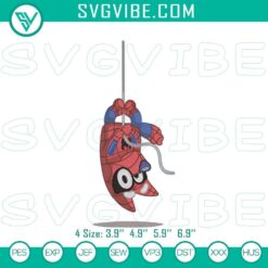 Spiderman and Bluey embroidery patterns, Marvel and Cartoon crossover files for crafting and sewing projects.