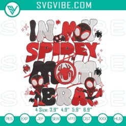 Spidey Mom Miles Morales embroidery pattern featuring superhero mother design. Ideal for stitching projects.