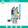 Star Wars Bluey Jedi Vector Clipart featuring a cartoon Jedi character in blue outfit ideal for SVG and PNG formats.