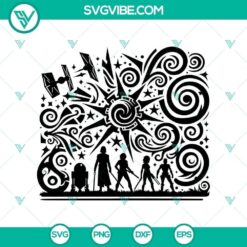Star Wars themed mandala and silhouette characters SVG design for crafts and projects.
