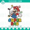 Super Dad Mario Bros embroidery pattern, perfect Father's Day gift for gaming dads, featuring iconic gaming characters.
