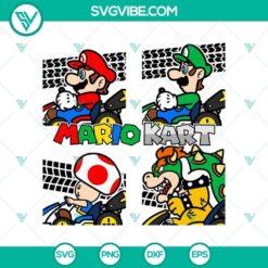 Super Mario Kart SVG featuring Mario and Kart Racers characters, perfect for gaming enthusiasts.