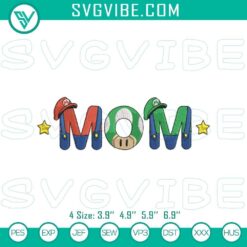 Super Mario Mom’s Day embroidered patterns, ideal for Nintendo Mother’s Day crafting projects.