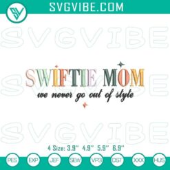 Swiftie Mother embroidery patterns with Taylor Swift theme for Mom's Day, available as machine files.