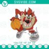 Tasmanian Devil Taz basketball embroidery pattern featuring Looney Tunes sports design file.