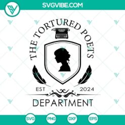 Taylor Swift-inspired Tortured Poets Division 2024 design in SVG PNG DXF EPS format, perfect for fans and craft projects.