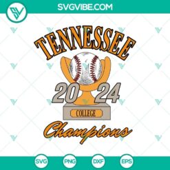 Tennessee Baseball 2024 SVG with Volunteers College World Series Champions design, perfect for fans and sports enthusiasts.