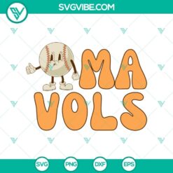 Tennessee OmaVols Baseball and Tennessee Volunteers SVG design, perfect for fans.