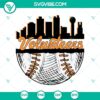 Tennessee Volunteers baseball SVG with skyline design featuring Vols logo. Perfect for Tennessee baseball fans.