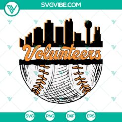 Tennessee Volunteers baseball SVG with skyline design featuring Vols logo. Perfect for Tennessee baseball fans.