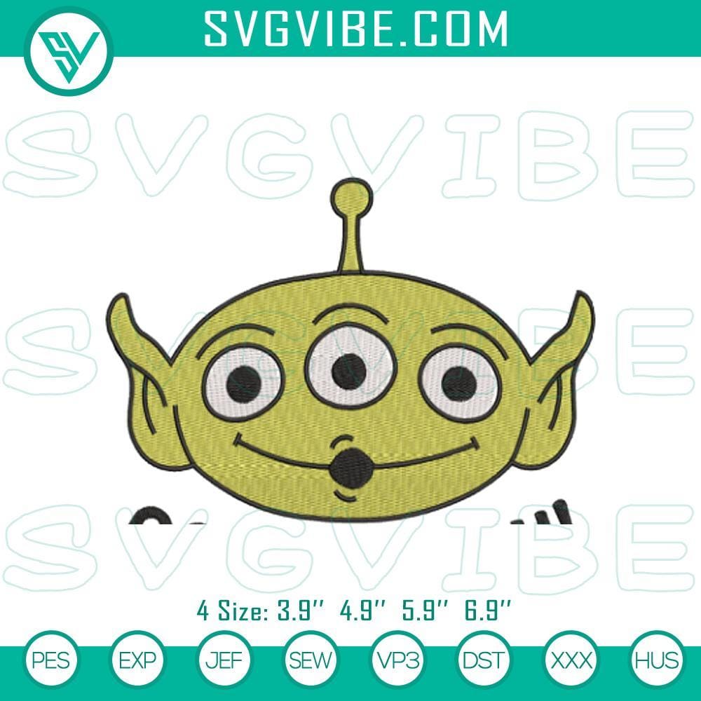 Toy Story Alien Embroidery Patterns for Machines Toy Story Alien Embroidery Patterns featuring Disney Pixar characters, machine embroidery files for creative projects.