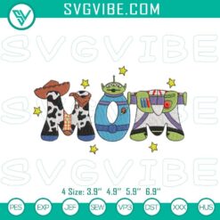 Toy Story Mother's Day embroidery patterns featuring cute Disney mom characters - Stitch file for DIY projects.