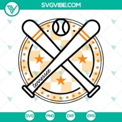 Tri Star Tennessee Baseball SVG with Tennessee Volunteers logo and baseball design for sports fans.