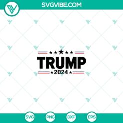 Trump 2024 silhouette vector clipart in SVG and PNG format for digital use, featuring a bold and modern design.