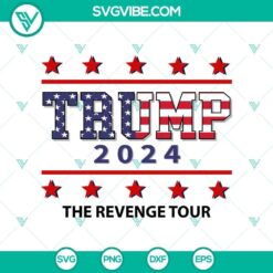 Trump 2024 SVG cutting file with vibrant design elements for crafts and projects.