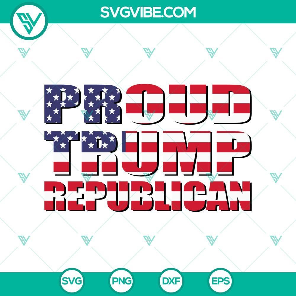 Trump GOP Pride & American Flag Design SVG Trump GOP, pride, American flag design SVG ideal for patriotic projects and political themes.