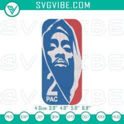 Tupac Shakur 2PAC embroidery patterns digital files featuring hip-hop icon designs.