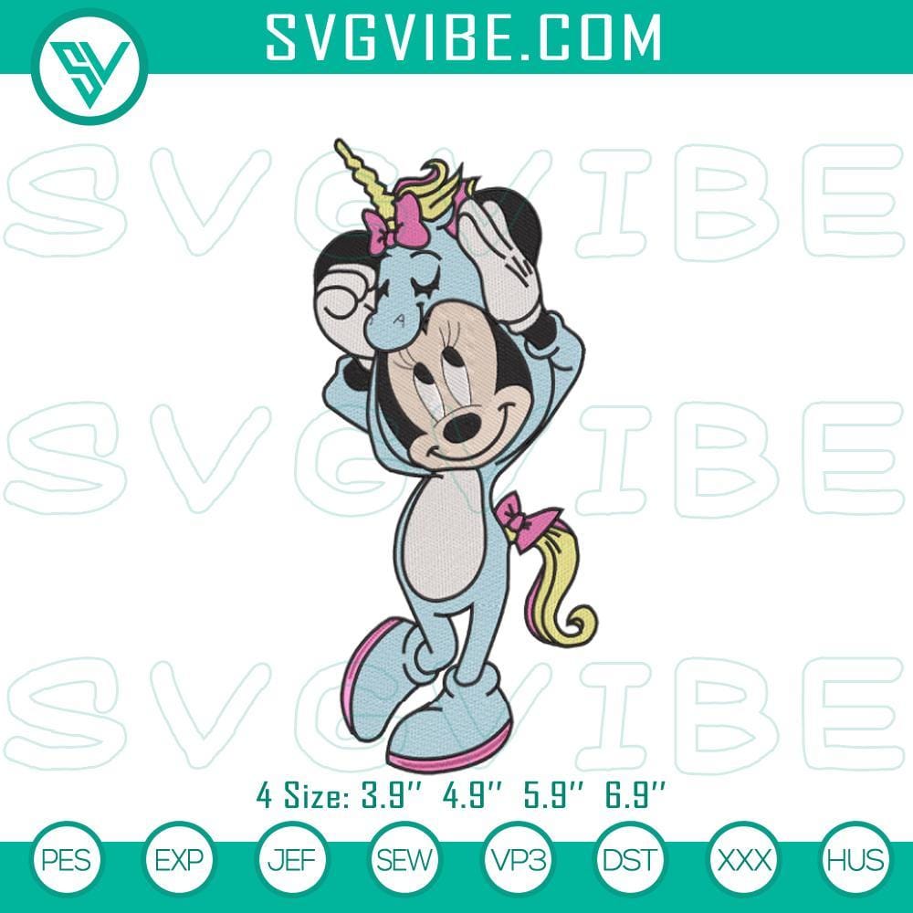 Unicorn Minnie Embroidery Patterns, Lovely Mouse Designs Unicorn Minnie embroidery patterns featuring magical mouse designs, perfect for crafting projects.