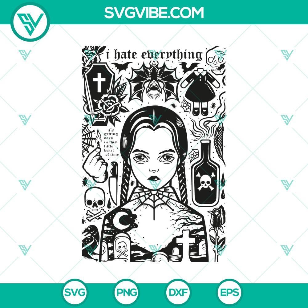 Wednesday Addams Silhouette SVG Vector Graphic Wednesday Addams silhouette SVG vector graphic, perfect for Halloween crafts, featuring a detailed outline of the iconic character.