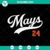 Willie Mays 24 SVG file with San Francisco Giants design, perfect for baseball fans and sports enthusiasts.