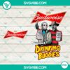Jason Voorhees and Freddy Krueger Budweiser Beer Drink Buddies Sublimation PNG - perfect for horror fans, featuring the iconic characters.