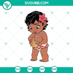 Baby Moana SVG with Moana cutout and Maui design, perfect for Disney-themed crafts and projects.