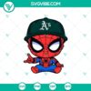 Baby Spiderman Oakland Athletics Baseball MLB SVG featuring Marvel MLB design for Cricut crafting.