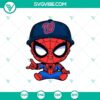 Baby Spiderman Washington Nationals Baseball SVG with Spiderman in Nationals gear. Great for baseball fans and Spiderman lovers.