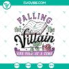 Falling For The Villain One Page At A Time SVG, Vintage Halloween design, perfect for Halloween crafts.