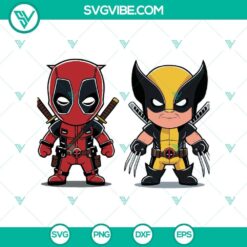 Deadpool And Wolverine Chibi SVG, Deadpool And Wolverine SVG PNG
