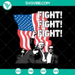 SVG and PNG designs featuring "Fight Trump Rally Shooting" theme with intense fight scene visuals. Ideal for digital products.
