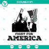 Trump rally shooting design in SVG, PNG, EPS, DXF format depicting Fight For America theme.