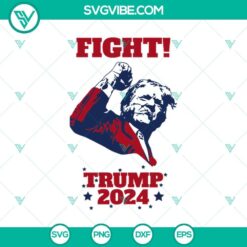 Trump 2024 rally shooting design with raised fist, suitable for digital use.