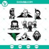 Halloween characters peeking out SVG with Jack Skellington and Michael Myers for Cricut projects. Horrors Halloween design.