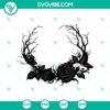 Gothic roses wreath SVG perfect for Halloween crafts, witchy designs, suitable for Cricut machines.
