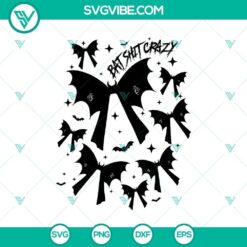 Funny Halloween SVG with the text "Halloween Bat Shit Crazy" and "Batshit crazy" in a playful and spooky design. Perfect for Halloween projects.