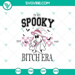 Cute pink ghost bag and tumbler SVG with pumpkin Halloween design, perfect for spooky season.