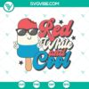 Ice cream and popsicle themed red, white, and blue SVG design for 4th of July celebrations.