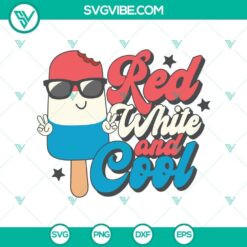 Ice cream and popsicle themed red, white, and blue SVG design for 4th of July celebrations.