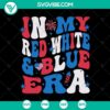 Red White and Blue 4th of July SVG design for Cricut, patriotic colors in a modern style for crafting projects.
