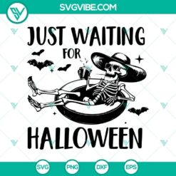 Skeleton drinking & swimming SVG design for Halloween decor. Funny Halloween themed SVG PNG for Cricut crafts.
