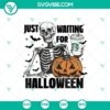 Halloween themed Starbucks cup with skeleton and pumpkin SVG design for holiday crafts and decorations.